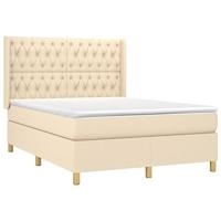 Boxspring met matras en LED stof crèmekleurig 140x190 cm - thumbnail