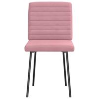 Eetkamerstoelen 2 st fluweel roze - thumbnail