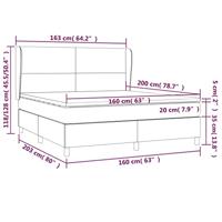 Boxspring met matras fluweel donkergroen 160x200 cm - thumbnail