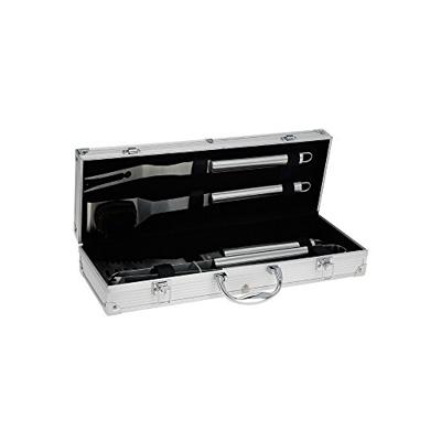 BARBECUEGEREEDSCHAPSET RVS 4 DLG, IN ALUMINIUM KOFFER 46X16X8CM