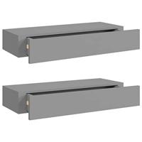 VidaXL Viaxl wandschappen 2 st met lade 60x23,5x10 cm mdf grijs - thumbnail