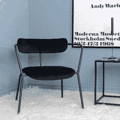 Nohr Fauteuil 'Traver' Velvet, kleur Zwart