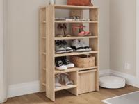 Schoenenkast RUBINO 5 legplanken sonoma met zitbank - thumbnail
