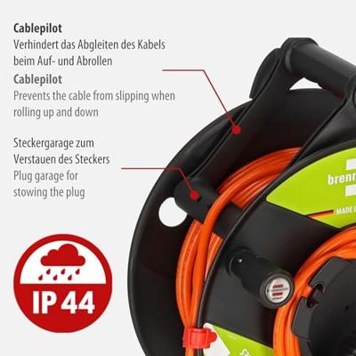 Brennenstuhl 1188500 Kabelhaspel 38 m Oranje Randaarde stekker