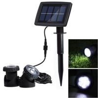 Twee hoofden LED Outdoor waterdichte Solar onderwater Spotlight schijnwerper - thumbnail