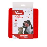 Eat Slow Live Longer Lick Mat Cross Rood - thumbnail