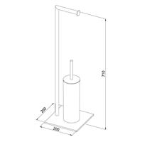 Toiletbutler Sealskin Tube met Toiletrolhouder en Toiletborstel met Houder Vrijstaand Zwart - thumbnail