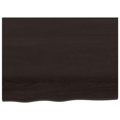 Wastafelblad 80x60x(2-4) cm behandeld massief hout donkerbruin
