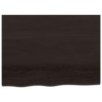 Wastafelblad 80x60x(2-4) cm behandeld massief hout donkerbruin - thumbnail