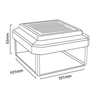 Green Blue GB128 LED Solar Lamp Hekpaal Tuinlamp met Schemersensor 100x100mm Warm Wit 4000K Batterij (Zwart, 1 stuk 100x100 mm) - thumbnail
