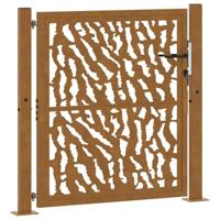 Poort met sporenontwerp 105x105 cm weervast staal - thumbnail
