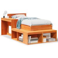 Bedframe zonder matras massief grenenhout wasbruin 75x190 cm - thumbnail