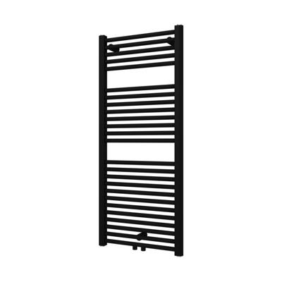 Designradiator Plieger Palmyra 580 Watt Midden- of Zijaansluiting 117,5x50 cm Mat Zwart Designradiator Plieger Palmyra 580 Watt Midden- of Zijaansluiting 117,5x50 cm Mat Zwart