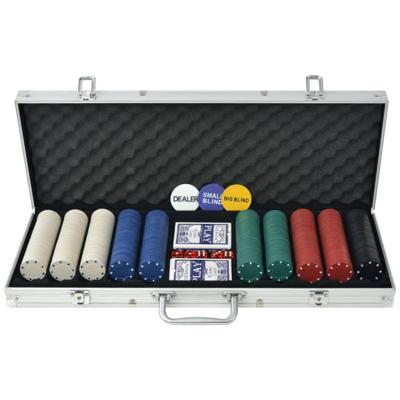 VidaXL Pokerset met 500 chips aluminium VidaXL Pokerset met 500 chips aluminium