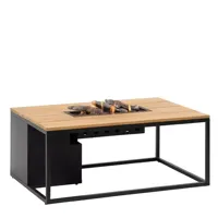 Cosi Fires vuurtafel cosiloft 120 lounge table black/teak - thumbnail