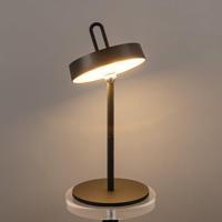 Draadloze Oplaadbare LED Tafellamp - Binnen & Buiten - Dimbaar - ø12.8 x 29 cm - Warmwit licht - 3000mAh - Zwart - thumbnail