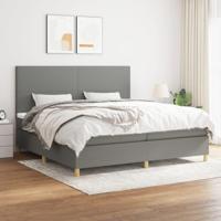 Boxspring met matras stof donkergrijs 200x200 cm - thumbnail