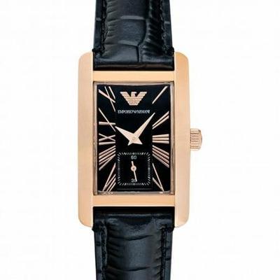 Emporio Armani Designer zwarte leren damesriem AR0169