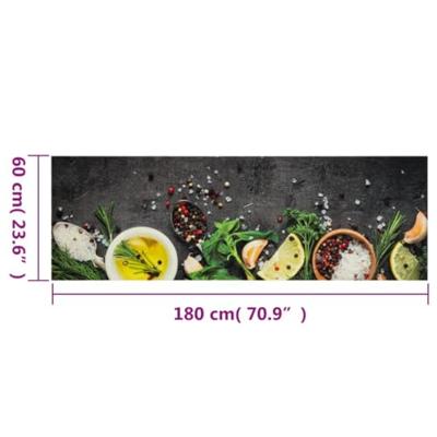 Keukenmat wasbaar kruidenprint 60x180 cm fluweel Keukenmat wasbaar kruidenprint 60x180 cm fluweel