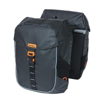 Basil miles tarpaulin mik - dubbele fietstas, zwart, waterdicht, 34 liter - thumbnail