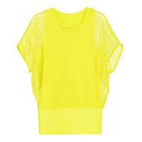 Geel T-shirt Met Visnet Top - thumbnail