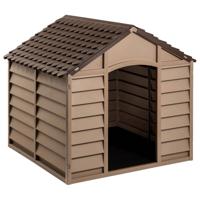 VidaXL Hondenhok 86x84x82 cm polypropeen bruin - thumbnail