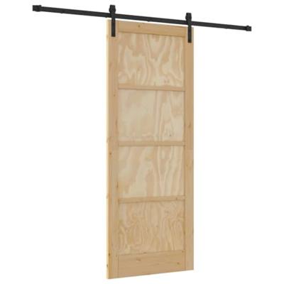 Schuifdeur met beslag 83x211 cm massief grenenhout