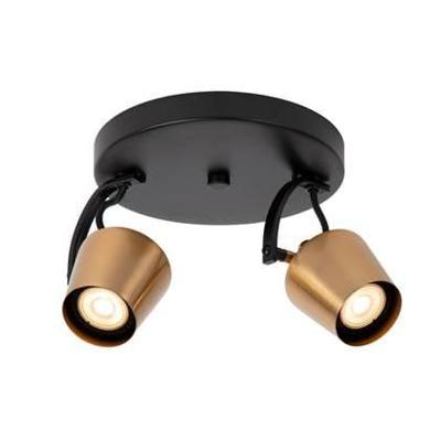 Lucide EMILE - Plafondspot - Ø 20 cm - 2xGU10 - Mat Goud / Messing