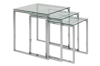 Bendt Bijzettafel 'Lone' set van 3 stuks, kleur Chroom - thumbnail