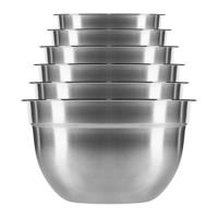 Krumble Mengkommen set van 6 met deksels - RVS - thumbnail