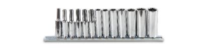Beta 13-delig set van zeskant dopsleutels, lang model, 1/4" aansluiting, verchroomd 900L/SB13 - 009000203