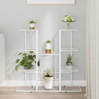 VidaXL Bloemenstandaard 94,5x25x89 cm ijzer wit - thumbnail