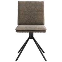 Eetkamerstoel kunstsuède donkergrijs - thumbnail