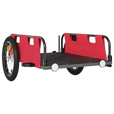 Fietstrailer oxford stof en ijzer rood Fietstrailer oxford stof en ijzer rood