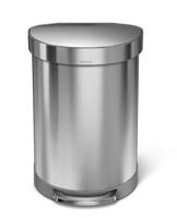 Simplehuman Afvalemmer Half Rond 60 liter (zilver) - thumbnail