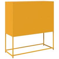 Dressoir 100,5x39x107 cm koudgewalst staal mosterdgeel - thumbnail