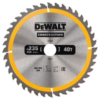 DeWALT Cirkelzaagblad voor Hout | Construction | Ø 184mm Asgat 20mm 24T - DT1951-QZ