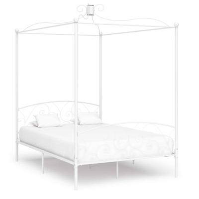 Hemelbedframe metaal wit 120x200 cm Hemelbedframe metaal wit 120x200 cm