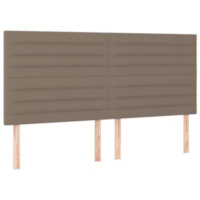 Boxspring met matras stof taupe 200x200 cm