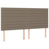 Boxspring met matras stof taupe 200x200 cm - thumbnail