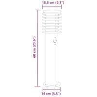 VidaXL Vloerlamp voor buiten met sensor 60 cm roestvrijstaal zilver - thumbnail