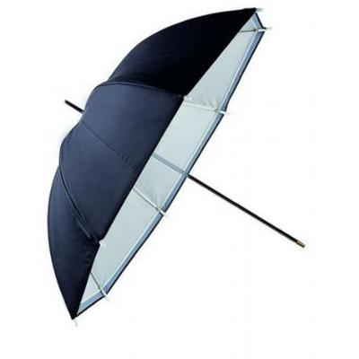 Falcon eyes flitsparaplu urn-48tsb1 diffuus wit + zilver/zwarte hoes 122 cm