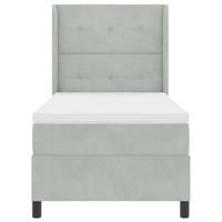 Boxspringbed met matras en LED fluweel lichtgrijs 100x200 cm - thumbnail