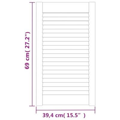 VidaXL Kastdeur met lamellen 69x39,4 cm massief grenenhout