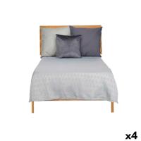 Sprei 180 x 260 cm Ruiten Grijs (4 Stuks) - thumbnail