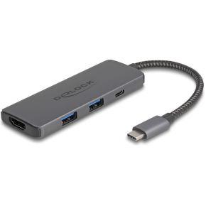 DeLOCK 87804 laptop dock & poortreplicator Bedraad USB 3.2 Gen 1 (3.1 Gen 1) Type-C Grijs