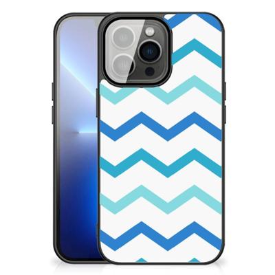 iPhone 13 Pro Max Back Case Zigzag Blauw