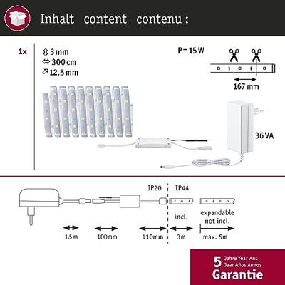 Paulmann 78869 LED-strip basisset Met connector (male) 230 V 3 m Warmwit 1 set(s) Paulmann 78869 LED-strip basisset Met connector (male) 230 V 3 m Warmwit 1 set(s)