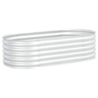VidaXL Plantenbak verhoogd 160x80x44 cm gegalvaniseerd staal zilver - thumbnail