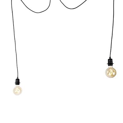 QAZQA Hanglamp zwart 2-lichts - Cava